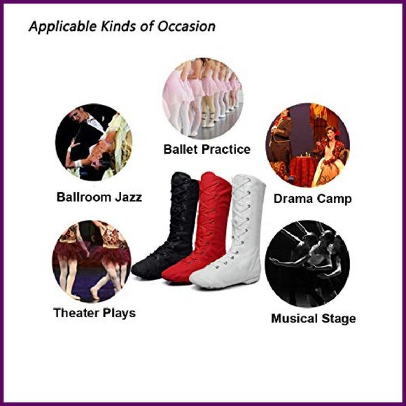 High Top Dance Boots Ballet Jazz Sneakers Stretch Canvas Anti-Slip - Picture 6 of 8